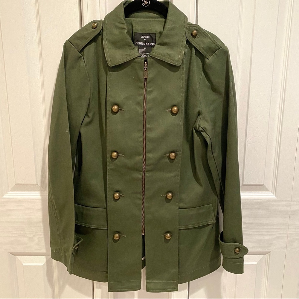 NWOT Military Inspired Zip Jacket Dennis Basso XS